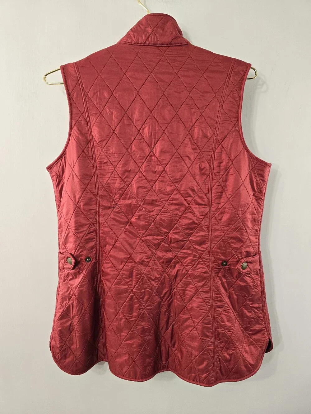 Barbour Wray Gilet Quilted Double Zip Waistcoat Vest Layering Outerwear Size 8